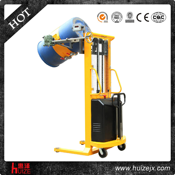 HZFSDSSQ-11稱重半電動(dòng)手翻轉(zhuǎn)油桶車(chē)（全抱夾）1